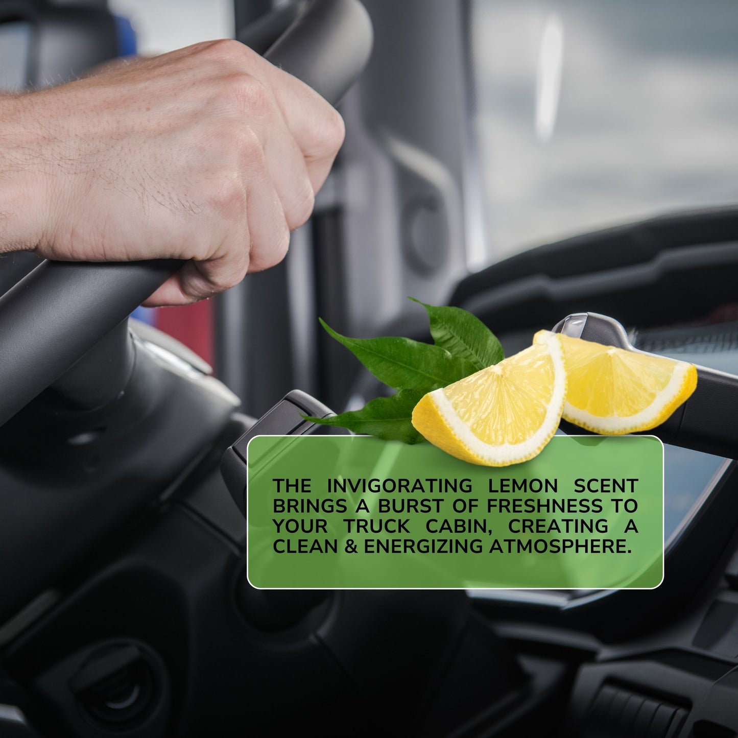 EcoDelux Truck Air Freshener-Lemon Taste, Made in USA, Odor Eliminator -8 oz