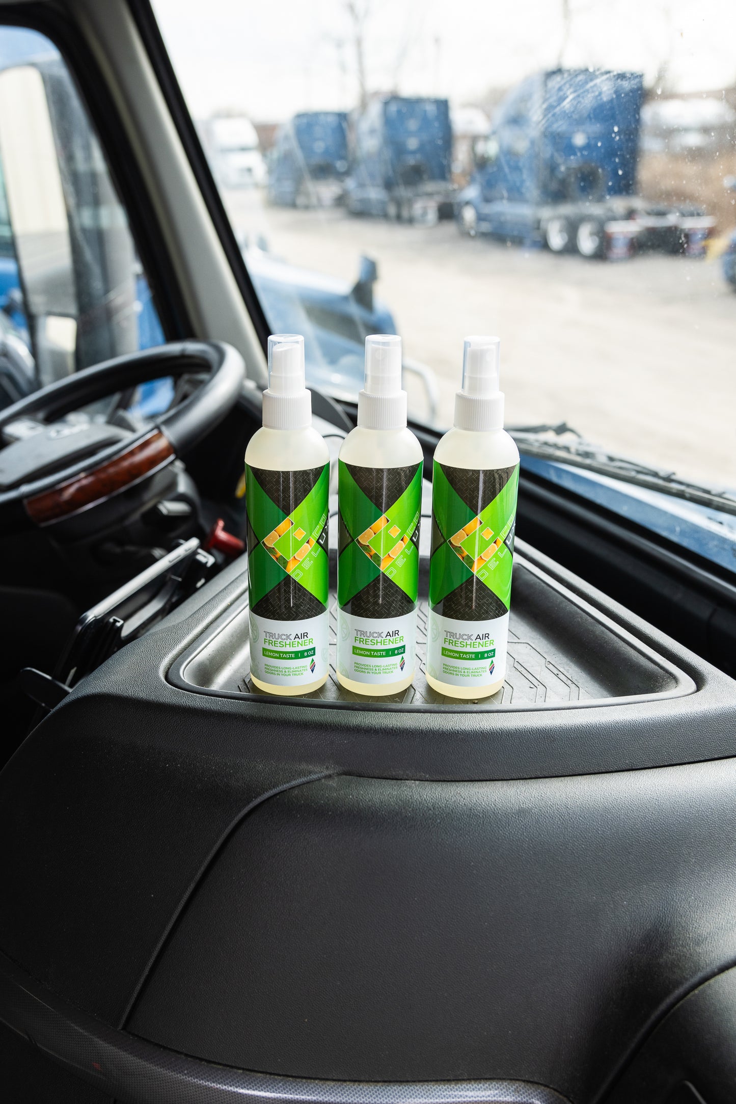 EcoDelux Truck Air Freshener-Lemon Taste, Made in USA, Odor Eliminator -8 oz